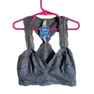 Free People XS Galloon Lace Gray Racerback Bralette